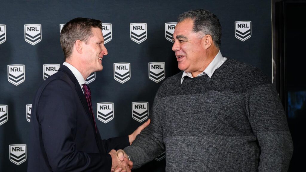 The Perth Bears board has been announced to support CEO Anthony De Ceglie (l) and Mal Meninga (r).