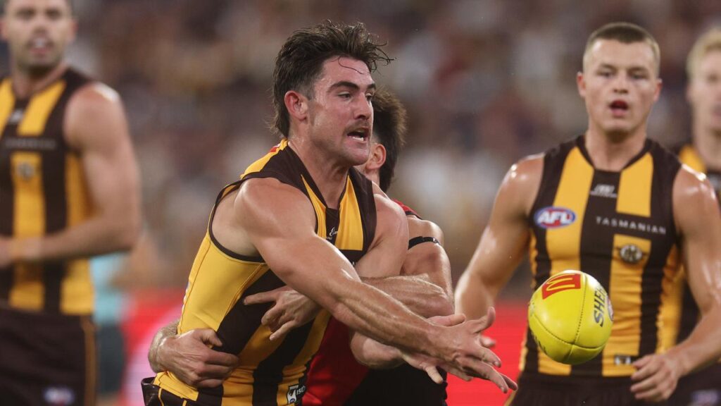 Midfielder Jai Newcombe has proved Hawthorn’s match-winner in Launceston against the Crows.