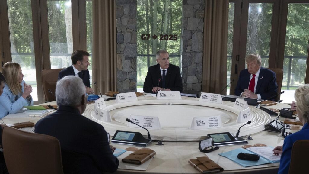 Canada Prime Minister Mark Carney has addressed leaders of the Group of Seven countries.