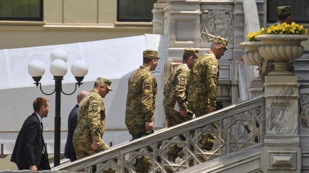 Members of a Ukrainian delegation met Russian representatives for peace talks in Istanbul.

