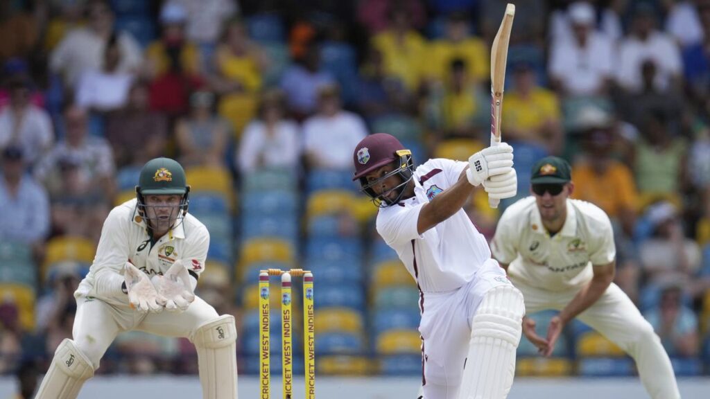 Shai Hope on the attack as the West Indies fought back against Australia in Bridgetown.
