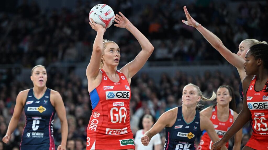 Helen Housby’s shooting has got the NSW Swifts within a whisker of a comeback win over the Vixens.