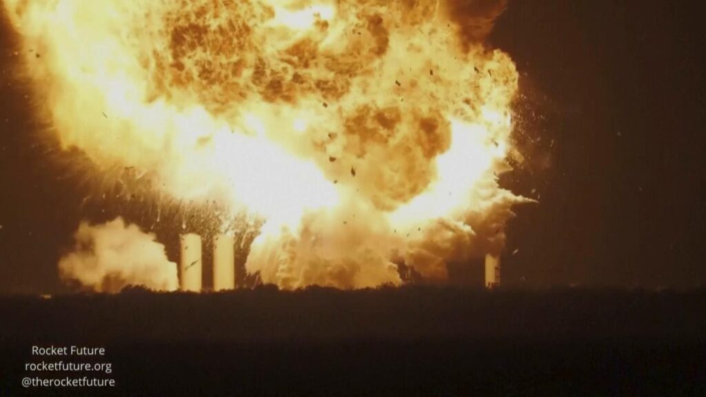 SpaceX’s Starship rocket exploded in a fireball in Elon Musk’s latest Mars mission setback.