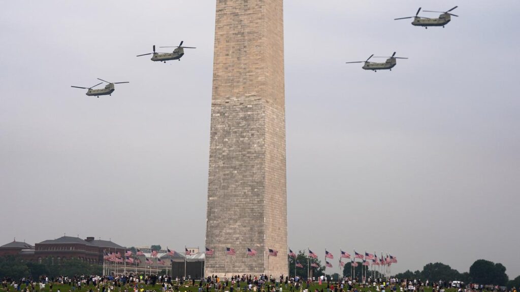 The display of US military might came as the nation was racked by anti-authoritarian protests.