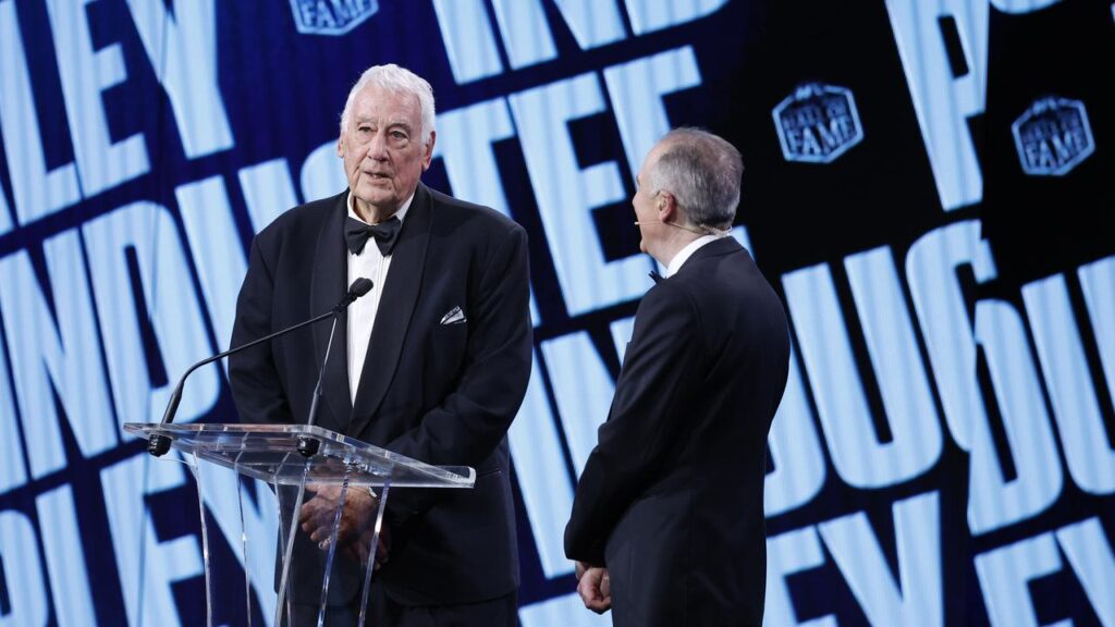 Peter Darley enjoyed the limelight as he was inducted into the Australian Football Hall Of Fame.