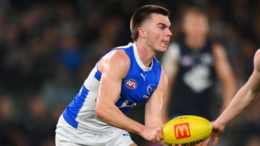 Dashing left-footer Colby McKercher shone for the Kangaroos with two goals and 29 possessions.