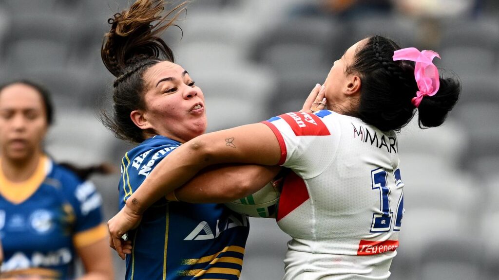Parramatta’s Kennedy Cherrington (left) is set to miss the start of the NRLW season.