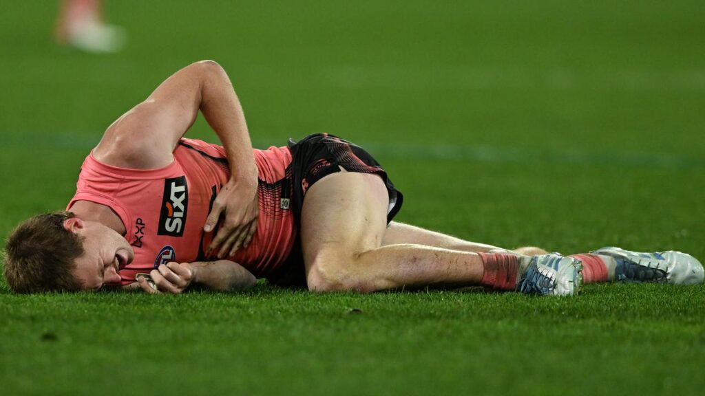 Noah Anderson was taken to hospital after being bumped by Geelong defender Tom Stewart.