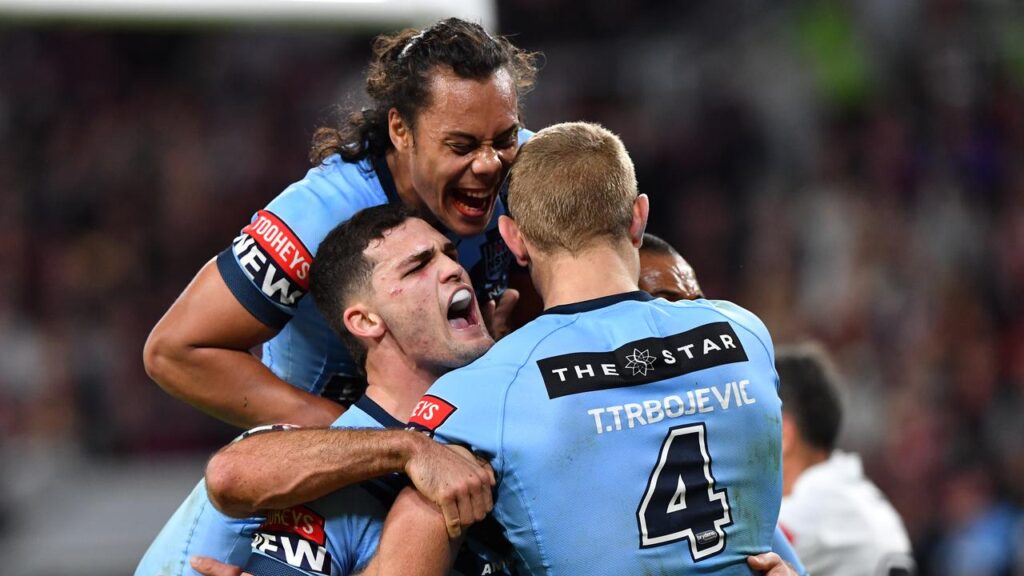 Jarome Luai (top) is not looking at himself as a saviour, but just wants to help NSW win Origin II.