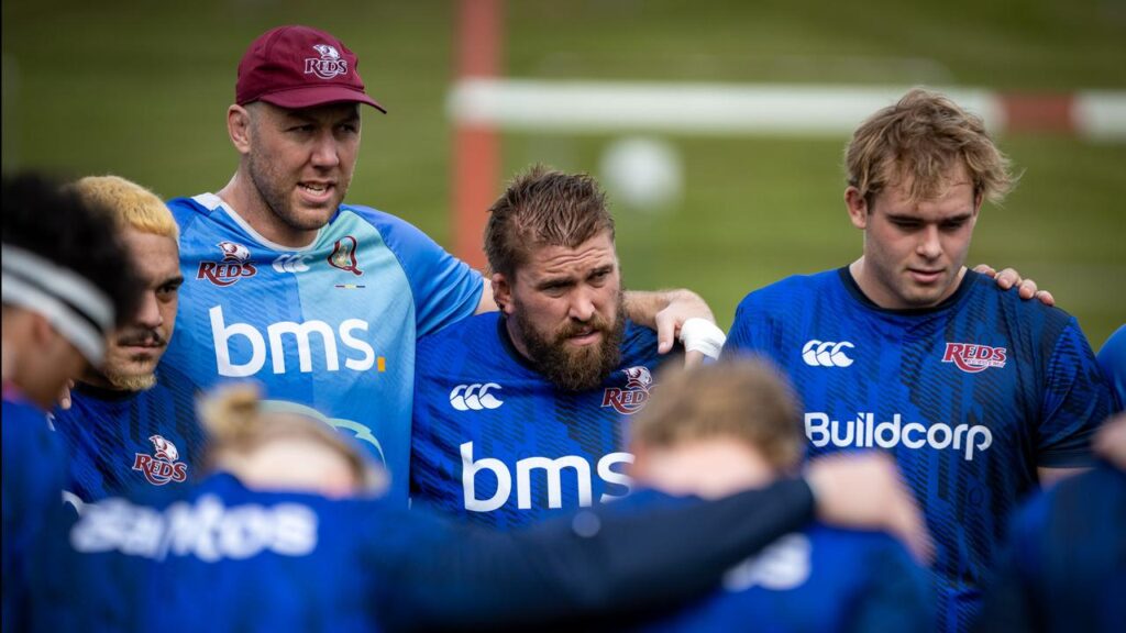 Queensland Reds recruit Aidan Ross (centre) has hit the ground running at Ballymore.