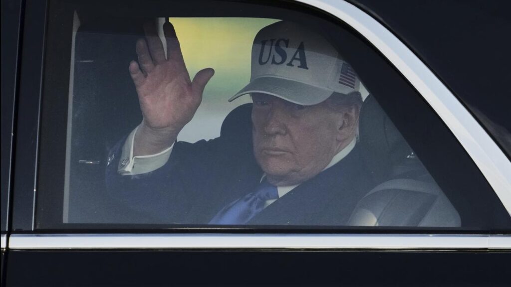 Donald Trump has arrived for a NATO summit after scolding Israel and Iran for breaching a ceasefire.