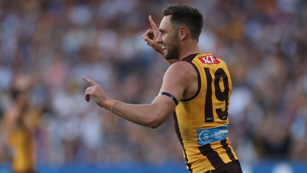 Jack Gunston kicked a career-high seven goals in the Hawks’ huge win over the Kangaroos.