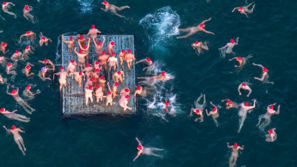 A mass nudie dip in Hobart’s freezing waters brings this year’s Dark Mofo festival to a close.