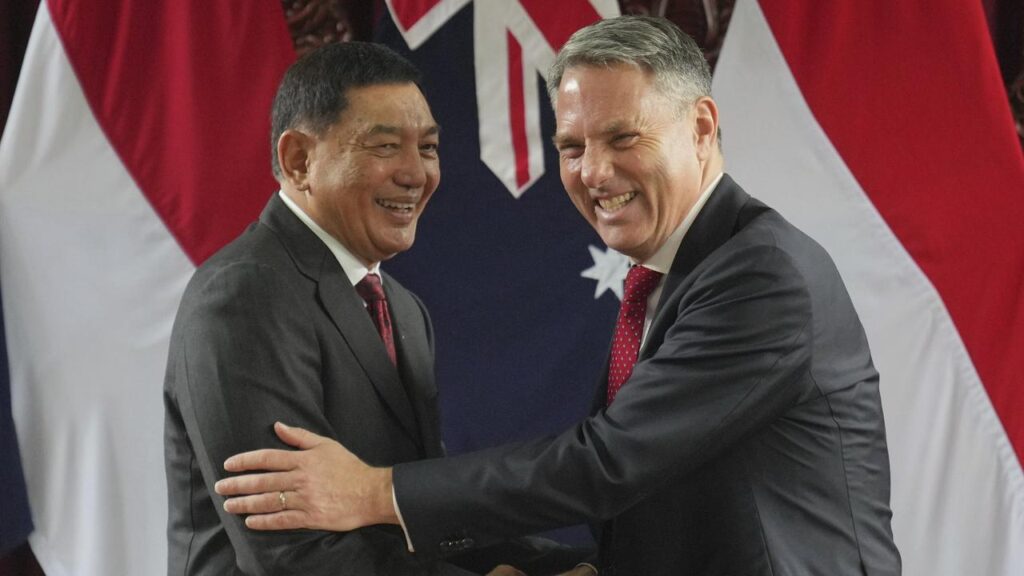 Sjafrie Sjamsoeddin and Richard Marles announced the joint military drills after talks in Jakarta.
