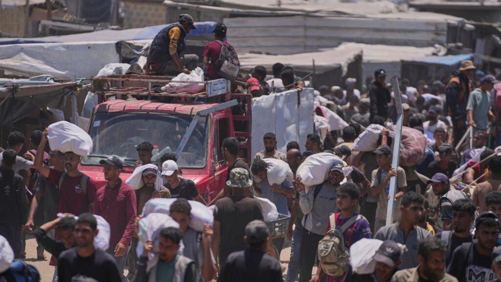 Hamas is being blamed for gunning down eight Palestinian aid workers as they were transporting food.