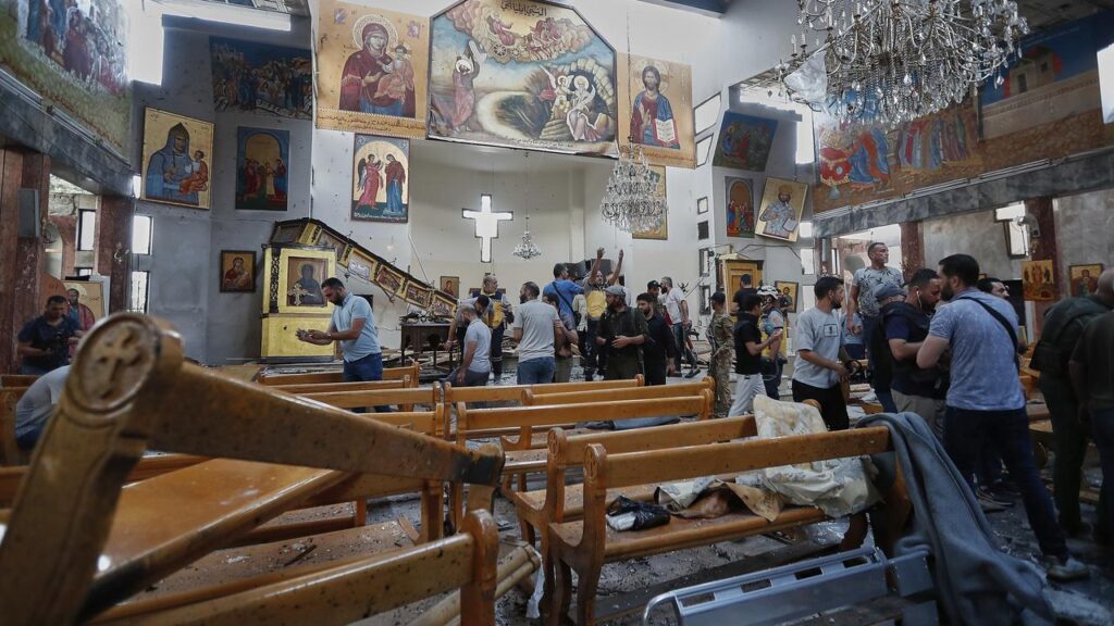 A suicide bomber detonated himself inside Mar Elias church in the outskirts of Damascus, Syria.