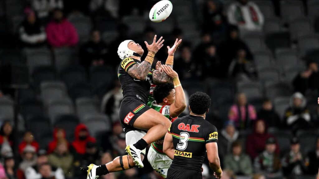 Brian To’o flew high but left the game early with an injury as Penrith thumped South Sydney.