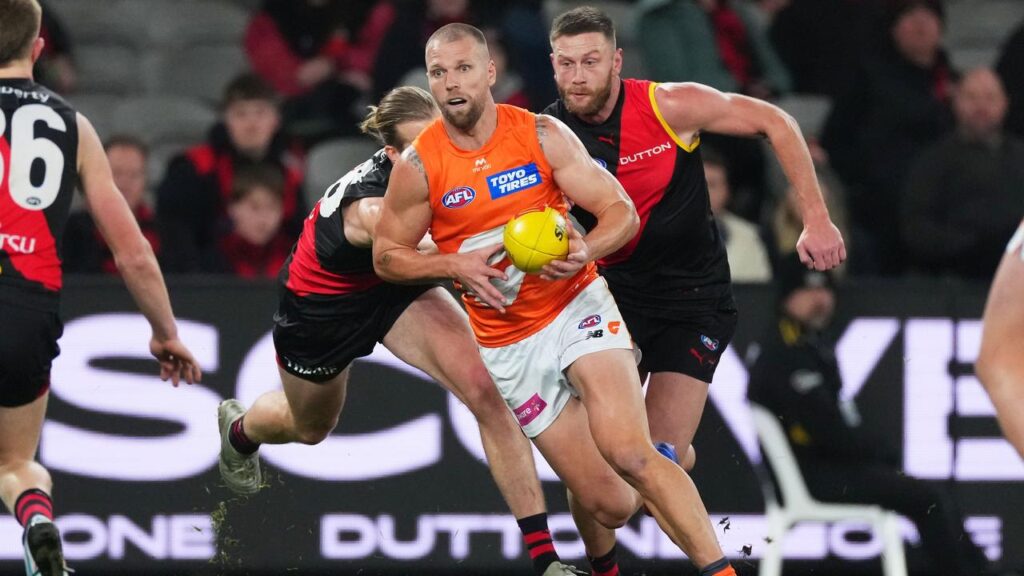 The Giants’ Jake Stringer kicked three goals in a superb display against his former side Essendon.