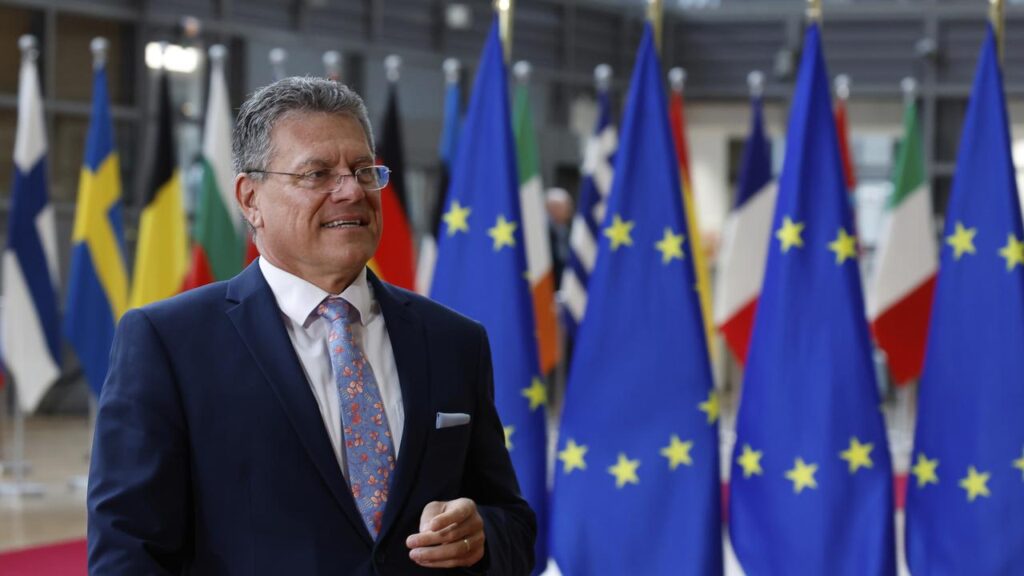 US officials are waiting for European Union representative Maros Sefcovic to visit for tariff talks.
