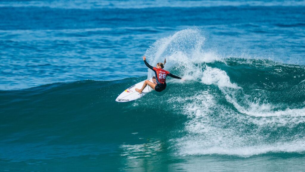 Australia’s Molly Picklum leads the women’s event in the current World Surf League season.
