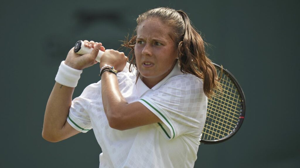 Australia’s Daria Kasatkina has reached Wimbledon’s second round by beating Emiliana Arango.
