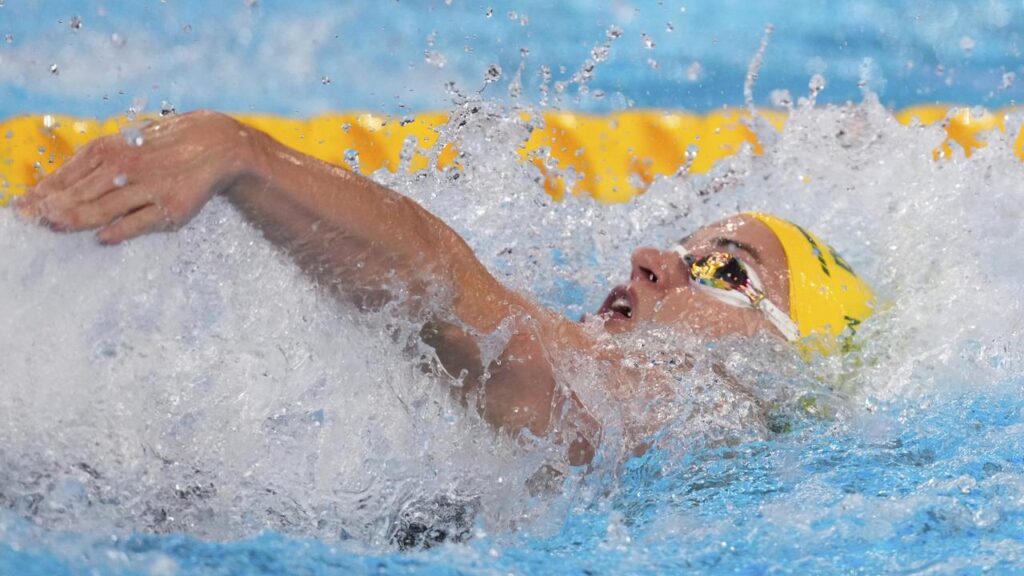 Kaylee McKeown posted the second fastest 100m backstroke time at the world swimming championships.