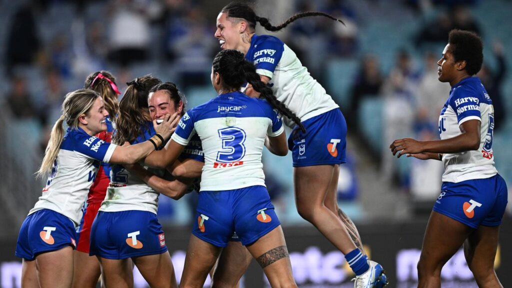 The Bulldogs scored a stunning upset win over the Newcastle Knights in their NRLW clash in Sydney.