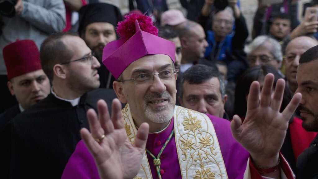 Latin Patriarch of Jerusalem Pierbattista Pizzaballa has brought aid on his visit to Gaza. (file)
