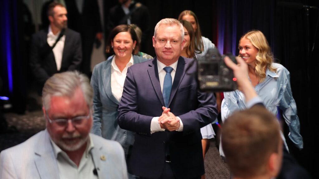 Tasmanian Liberal leader Jeremy Rockliff still needs the support of a cross bench to govern.
