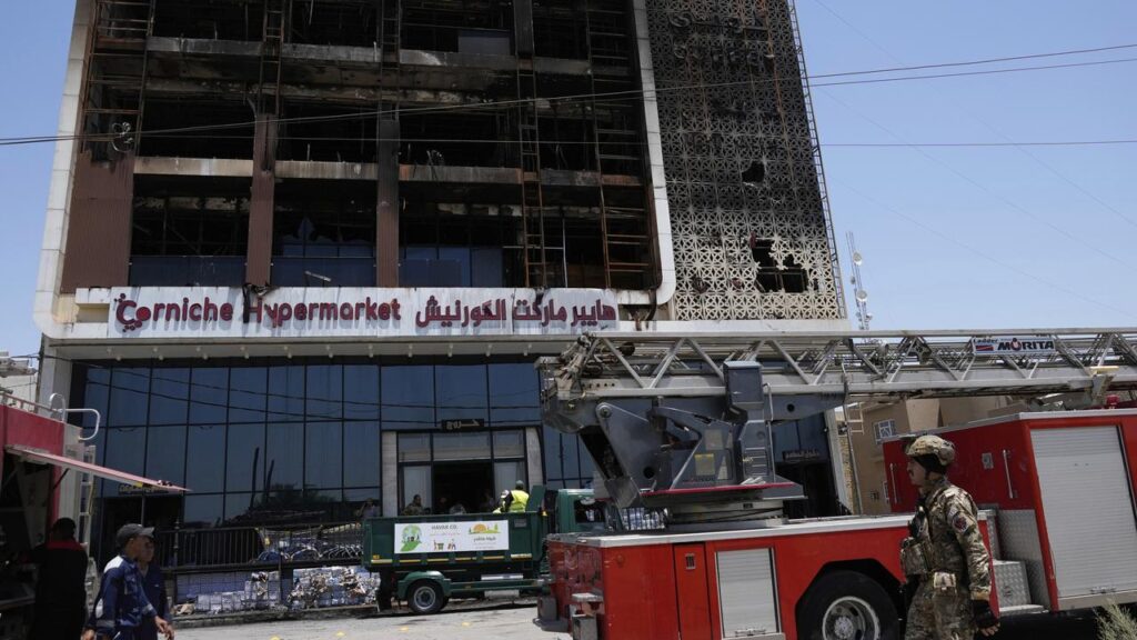 The Corniche Hypermarket Mall in Kut, Iraq, had opened only a week before it was engulfed in flames.