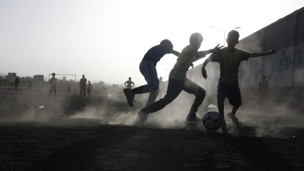 Five children were killed in a blast while playing soccer in a residential area of southwest Yemen.