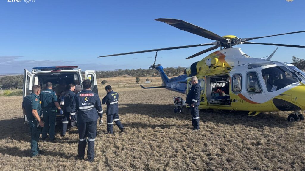 A woman in her 50s was airlifted to hospital after she was mauled by a lion at a zoo in Queensland.