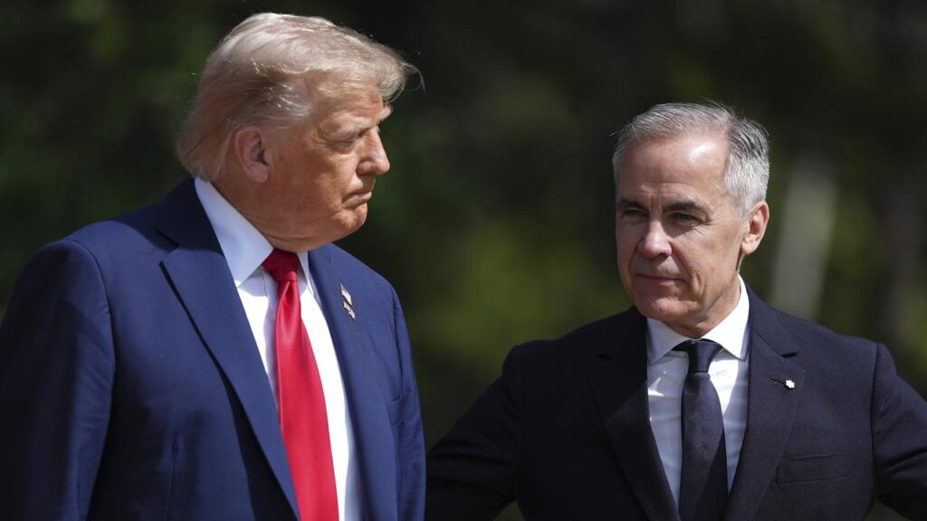 Prime Minister Mark Carney (right) promises to protect Canada from President Donald Trump’s tariffs.