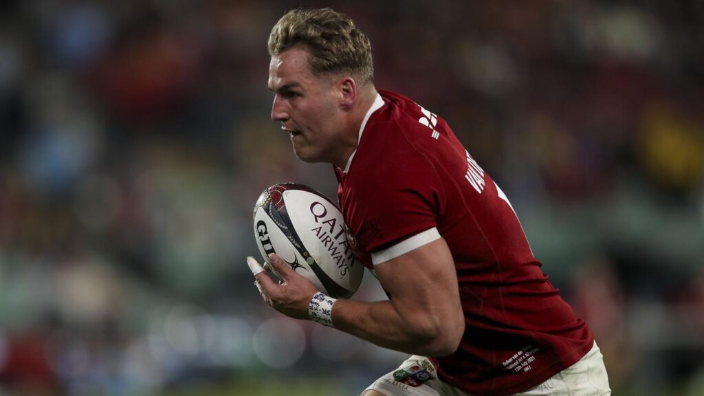 Duhan van der Merwe crosses for one of three tries for the Lions against an AUNZ invitational XV.
