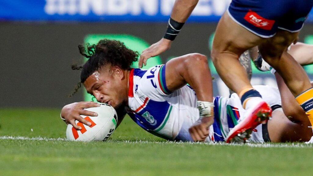 The Warriors have beaten plucky Newcastle by five points, with Demitric Vaimauga among the scorers.