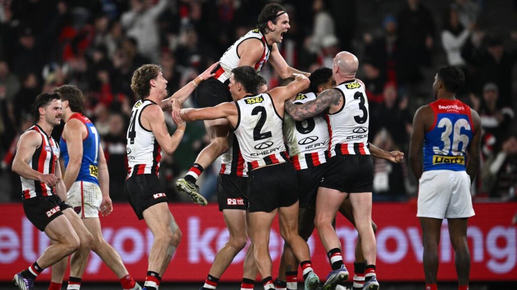 St Kilda have produced a stunning comeback to beat Melbourne by a goal at Marvel Stadium.