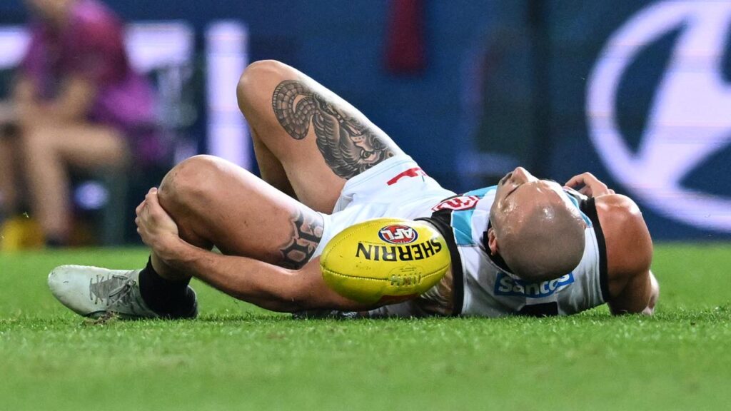 Sam Powell-Pepper needs a knee reconstruction after going down with this injury at the Gabba.