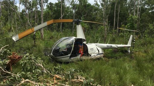 HELICOPTER CRASH VICTIM HANGING FROM CABLE