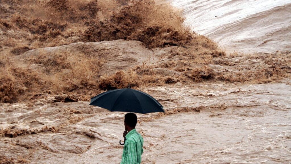 Record-breaking heavy rains have caused flash floods and landslides in Kashmir.