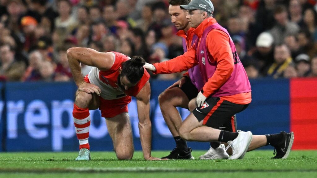 Brodie Grundy reported delayed concussion symptoms the day after the Swans’ win at the Gabba.