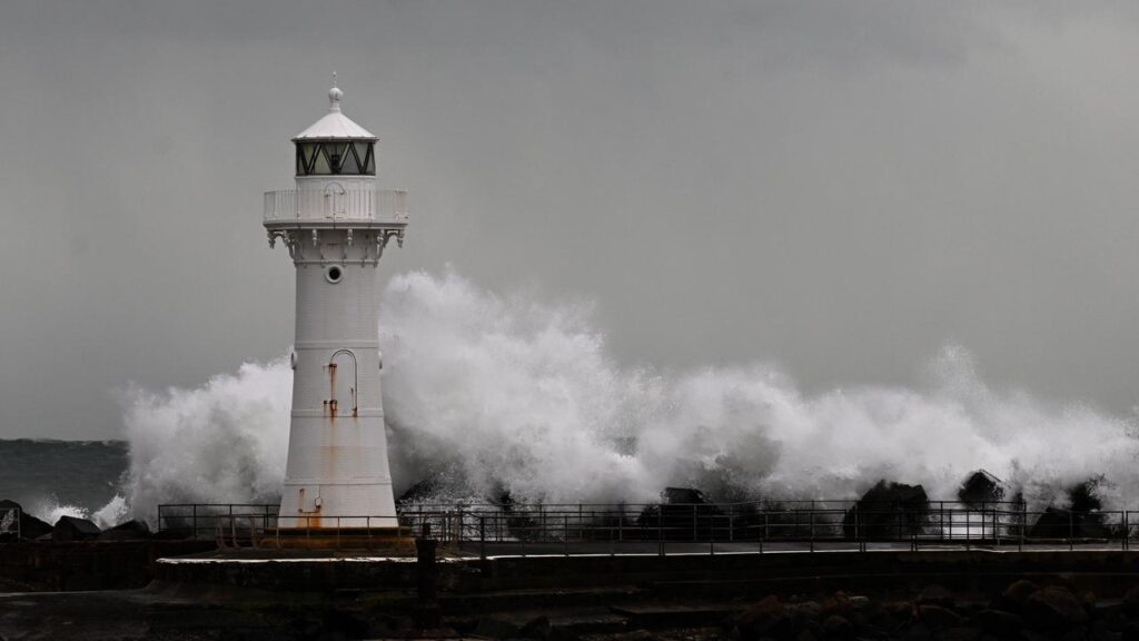 Large swells are expected to continue to batter the NSW coastline on Sunday.
