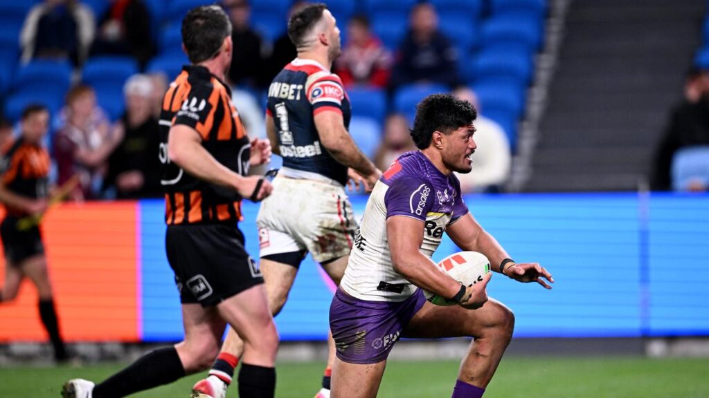Stefano Utoikamanu is excited by Melbourne’s grand final rematch with Penrith on Thursday night. 
