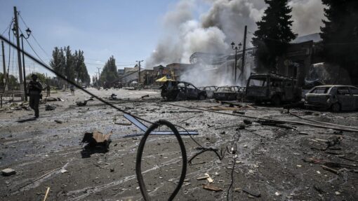 At least five injured in a Russian strike