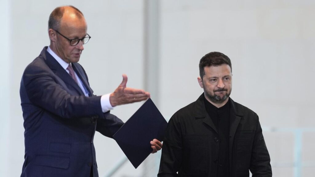 German Chancellor Friedrich Merz will host President Volodymyr Zelenskiy at a meeting in Berlin.
