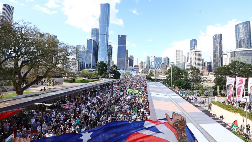 Brisbane’s march on Sunday was the largest pro-Palestinian protest in the city’s history.
