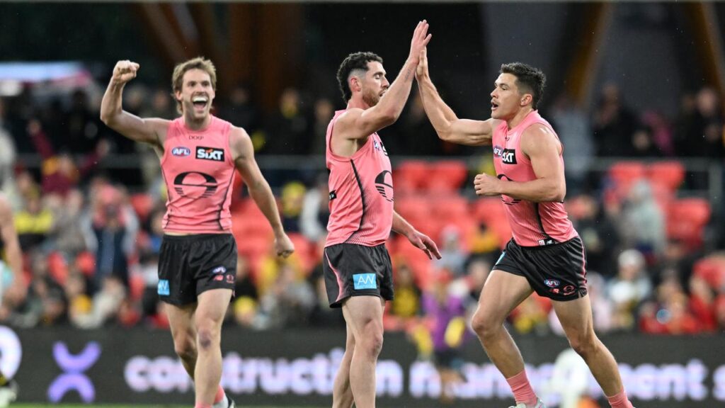 Gold Coast have thrashed Richmond to edge closer to locking in a first finals berth.