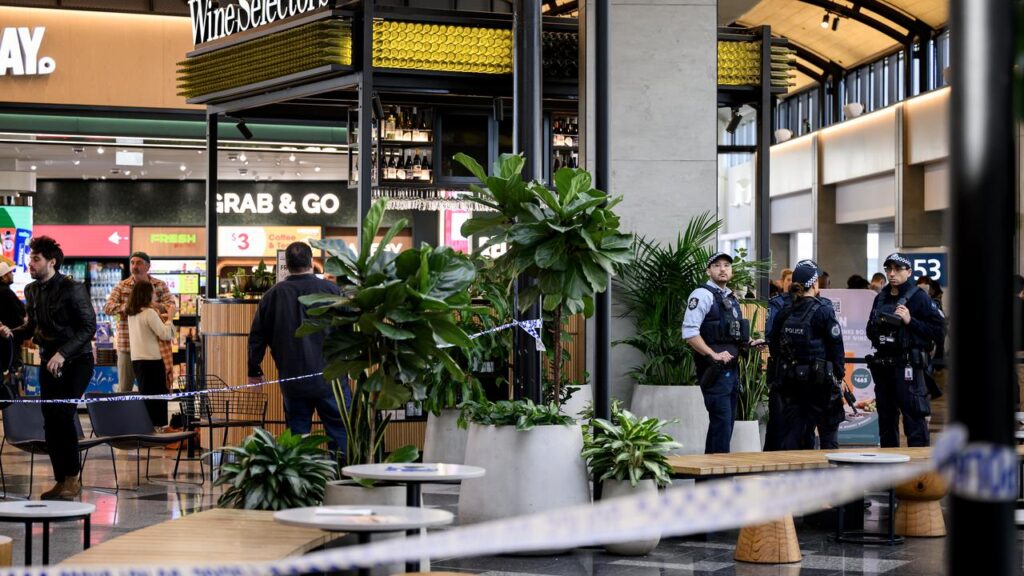 A shot has been fired as police arrested a man at one of Sydney Airport’s domestic terminals.