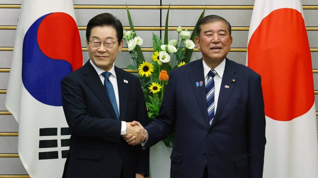 Lee Jae-myung met Shigeru Ishiba after criticising past efforts to improve South Korea-Japan ties.