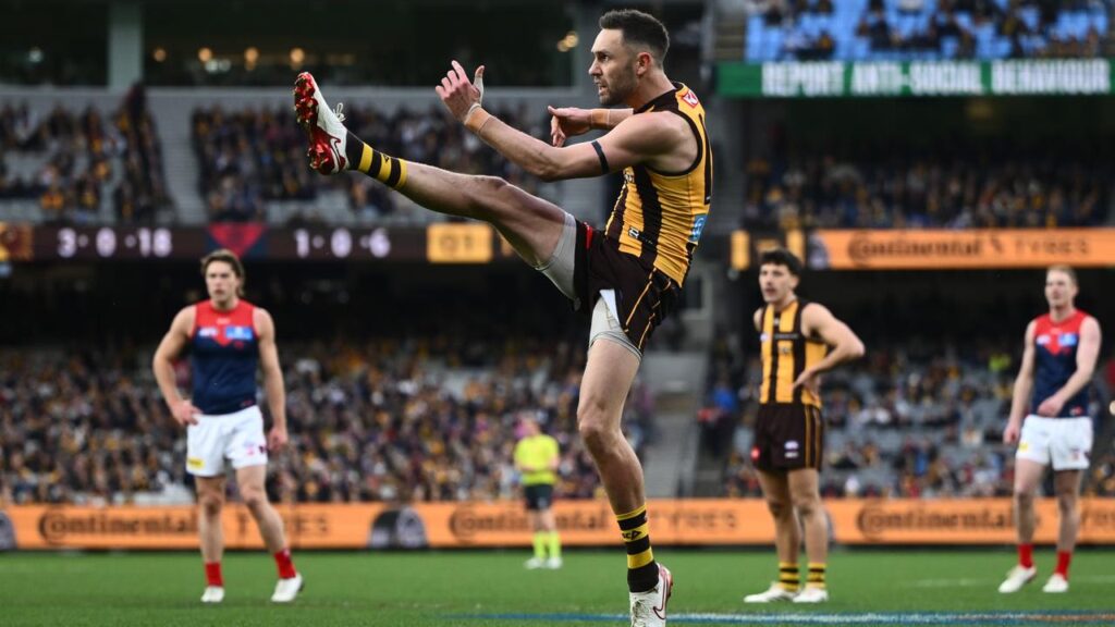 Evergreen Hawthorn forward Jack Gunston lit up the MCG with his seven goals.
