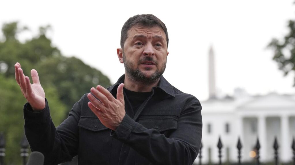 Ukraine President Volodymyr Zelenskiy has hailed talks at the White House as a “major step forward”.
